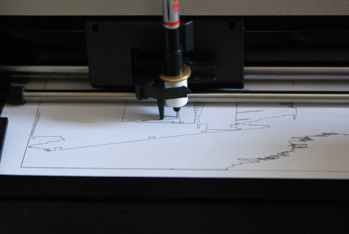Pen plotter in action