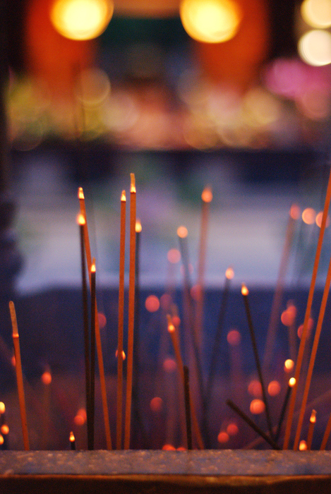Evening in the temple